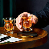 2/4pcs 50ml Golf Whiskey Glasses Double Walled Crystal Whiskey Cocktail Cup Washable Shot Glasses for Home Bar Party Golf Gifts
