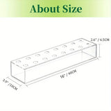 Ikeehome  2 Pieces Rectangular Acrylic Vase, 16 Inch Long Vase with Holes, Wedding Family Table Christmas Halloween Decoration