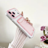 2 In 1 Clear PC Jelly Card Pack Phone Case For iPhone 17 Air 16 15 14 13 12 11 Plus Pro Max Insert Soft Full Frame Bumper Cover