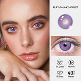 1 Pair Myopia Fashion Lens Prescription Colored Contact Lenses Beauty Pupils Purple Eye Lenses Blue Eye Color Lenses
