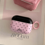 Korea Cute Black Polka Dots Soft Cover Case For Apple AirPdos 1 2 3 4 Pro 2 Earphone Protection Cases Cartoon Lovely Cat Pendant