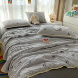 Printed Floral Summer Quilt Four Piece Set Suitable for Bedroom Bedding Set Summer Quilt Bed Sheet With Pillowcases Home Textile