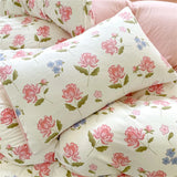 Fresh Botanical Floral Bedding Set for Kids and Adults Leaves Flower Duvet Cover Set Pillowcases Soft Washed Cotton Home Textile