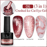 7.5ml Golden Gradient Cat Eye Nail Polish Gel Phototherapeutic Gel Soak Off Nail Magnetic Gel Polish Nail Art DlY