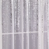 2PCS Semi Transparent Sheer Curtains With Gradient Silver Glitter Print, For Living Room Bedroom, Sweet Housewarming Gift