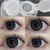 1 Pair Super Beauty Colored Contact Lenses Natural Pupils Comestic Eye Lens 14.5mm Yearly Prescription Myopia Lens Cosmetics