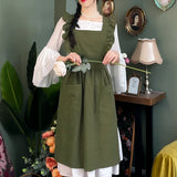 Japanese cotton apron, solid color, can be used in bookstores, nail shop, coffee shop, new fashion