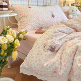Floral Bed Sheets Set Simple Princess Duvet Cover Bedding Set постельное белье Set Room Decoration Bed Cover Set