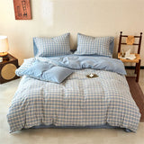 New All-cotton Washed Cotton Printed Checkered Quilt Cover Skin-friendly and Breathable Duvet Cover Without Pillowcase