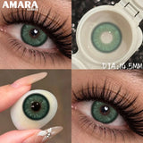 1 Pair Colored Contact Lenses Natural Brown Pupils Eyes Contact lenses Green Soft Contacts 14.50mm Yearly