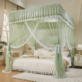 Boutique Embroidery Mosquito Net for Summer with Bracket Palace Bed Curtain Tent for Girls Bedroom Home Decor