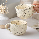 Nordic Style Matte Splashed Ink Drinking Mug Household Simple Breakfast Milk Cups Fashion Office Handgrip Large Coffee Cup