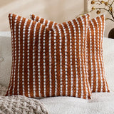 Decorative Farmhouse Throw Pillow Covers Chenille Striped Pillow CaseSet Boho Textured Cushion Cover for Sofa Couch Living Room
