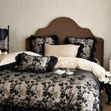 4Pcs Bedding Set Only One Third Butterfly Flower Lace Patchwork Washed Cotton Duvet Cover Set Flat/Fitted Bed Sheet Pillowcases