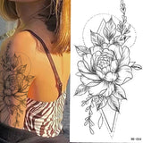 Rose Flower Skin Tattoo Stickers Blossom Flase Tattoos for Body Apart Leg Arms Neck Back Temporary & Removable Flower Tattoos