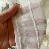 Nordic Striped Gauze Curtains with Tassel Curtain Hand Washable Lifting Curtain Velcro Can Hook Up Transparent Gauze Curtains