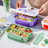 1300ML Cartoon Pattern Lunch Box for Kids Microwave Oven Bento Boxes Food Container with Dinnerware Sandwich Snack Fruit box