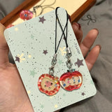 Mobile Phone Lanyard, Clear and Transparent Printed Apple Keychain Pendant, Ins Super Fairy Schoolbag and Pen Case Pendant