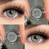 2Pcs Blue Myopia Contact Lenses for Eyes with Degree 0 to -8.00 Degree Brown Iris Lens Fashion Lenses Soft Beauty Pupil