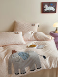 Cute Cartoon Sle Pure Cotton Bedding Set Four Pieces Quilt Cover eet Pillowcase Embroidered Design Spring Summer Fre