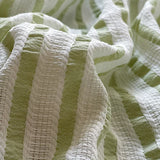 Solid Striped Jacquard Comforter 4 Piece Sets Simple Pure Cotton Skin-Friendly Breathable Bedding Set Soft Fitted Sheet for Home