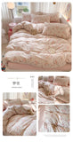 Knitted Class A Bedding Set Floral Style Bed Linen Set Soft Double Yarn Four-Piece Set Quilt Cover Set Bed Sheets Gift for Home