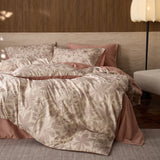 20% Linen and Cotton Bedding Sets Print Duvet Cover Sheet Pillowcase 4pcs Breathable Underwear Bed Linens