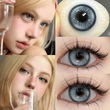 1Pair New Korean Lenses Myopia Blue Eyes Colored Contact Lenses Beauty Pupils Soft Natural Lens Green Prescription Lenses