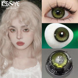 1Pair Hot Selling Colored Contact Lenses for Eyes With Diopters 0~-8.00 Degree Green Makeup Lens Soft Korea Beauty Pupils