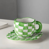 300ML Blue Sky and White Clouds Coffee Cup Tableware Set Hand-painted Ceramic Mug Milk Breakfast Cup Cute Coffee Tableware