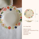 Cone Bowl Open Petal Side Bowl Kitchen Supplies Home Large Soup Bowl Restaurant Cute Flower Printing Tableware Dinner Plate