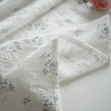 Rectangle White Lilac Tablecloth Boho Farmhouse Table for Cover Wedding Birthday Baby Party Shower Dinner Table Retro Decoration