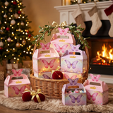 8Pcs 3D Butterfly Crown Party Favor Boxes Pink Purple Gable Candy Box for Girls Princess Birthday Baby Shower Gift Packaging