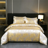 Luxury Satin Jacquard Duvet Cover Set Nordic Double Bed Quilt Cover Bedding Set Adlut Pillowcases Sheet Queen King Home Textiles
