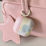 Pink Polka Dots Cartoon Cute Elephant Pattern New Silicone Earphone Case For Apple AirPods Pro 2 3 4 1 Soft Protective Cover