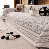 Thick Velvet Sofa Cover for Autumn and Winter Jacquard Living Room Anti Slip Sofa Towel Versatile Anti Cat Scratch Home Decor