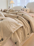 Embroidered Summer Quilt Washed Cotton Girl Home Comfortable Skin Friendly Soft Air-Conditioned Thin Quilted Queen Size Blankets