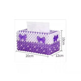 Bead String Pearl Bow Tissue Boxes Originality Manual Toilet Paper Storage Box Hotel Home Shower Room Desktop Tissue Box