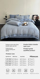 Ikeehome  new autumn and winter class A thickened high gram weight linen retro style double-layer yarn printing four-piece set