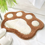 Cartoon Foot Shape Bath Mat Bathroom Door Absorbent Foot Mat Anti-slip Microfiber Bathroom Rug Machine Washable Bath Carpet