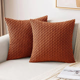 Dark Green Throw Pillow Covers 16x16 Inch Decorative Couch Cushion Cover Soft Corduroy Boho Home Decor for Bed Sofa Living Room