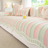 New Irregular Cooling Sofa Cushion Summer Nordic Striped Printing Couch Covers for Office Anti-Scratch Dustproof Seat Cushions