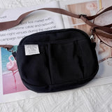 Large Capacity Canvas Storage Bag Simple Design For High School Students Multi-Layer Pencil Case And Bag For Boys And Girls