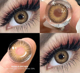 1pair Natural Contact Lenses with Diopters Colored Lenses 0 to -6.00 Degrees Graduation Blue Pupils Myopia Lenses Eyes