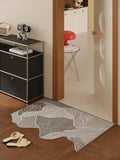 Durable Entrance Mat with Mountain/Wave Design Non-slip Easy-to-Clean Pad for Home Foyer Entrance & Indoor Floors
