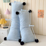 1PC 40x115cm INS Plush Long Milk Velvet Pillow Case for Women Sleeping Side Soft Pom-pom Ball Pillowcase Cover Home Decoration