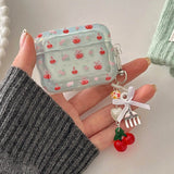 Cherry Wavy Earphone Case with Pendant For Airpods Pro 2 Pro2 Wireless Headphone Cover For AirPod 1 2 3 Air Pods Headset Box