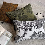 Soft Chenille Cushion Cover Scenic Pillow Case Chinese Traditional Style Home Sofa Decor Back Support Pillowcase Decorations