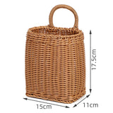 Kitchen Storage Basket,Home DecorImitation Rattan Hand-woven Hanging Baskets,Sundries Organizer Living Room Wall Hanging Basket