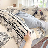 2025 Hot Flora Style Bedding Set Princess Printed Four Piece Set Flowers  Bed Sheet Set Duvet Cover Queen King Size Home Decor